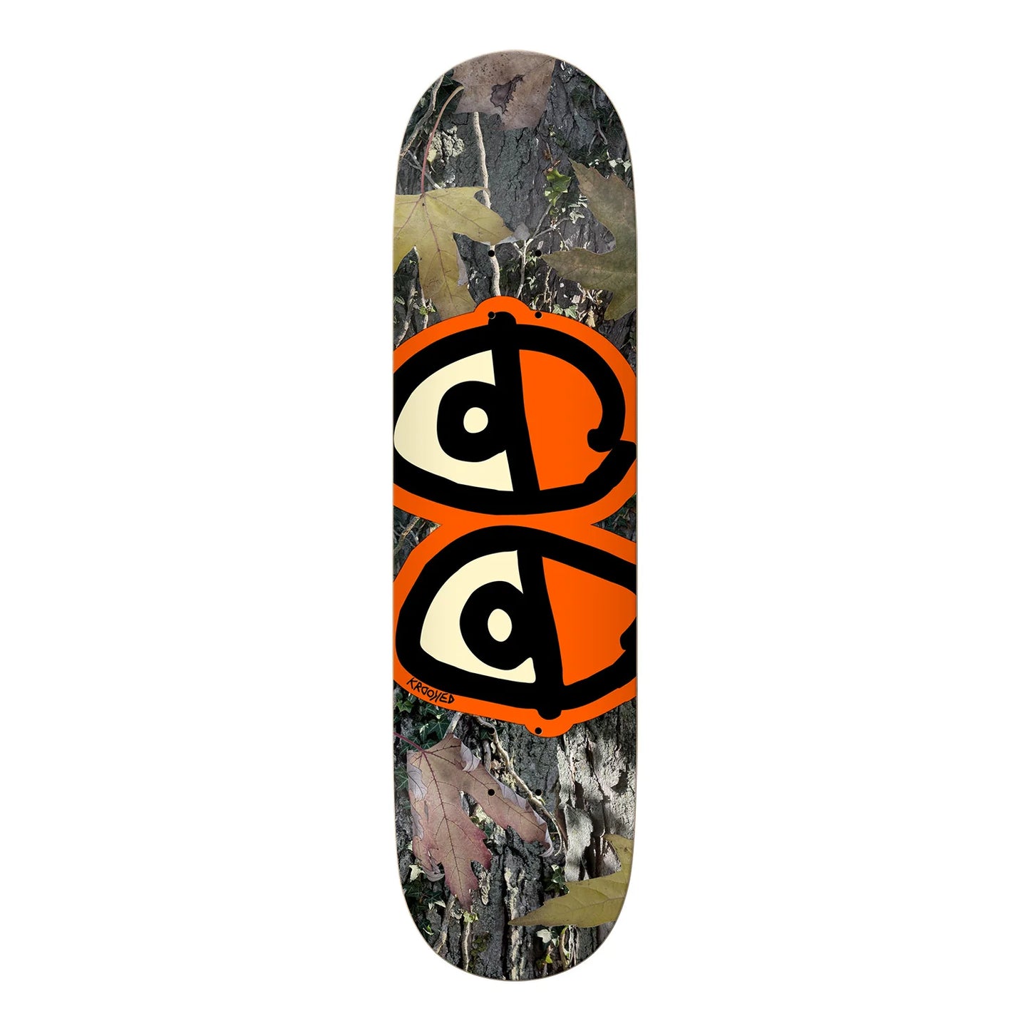 8.25" Krooked Team Eyes Orange Camo Skate Deck