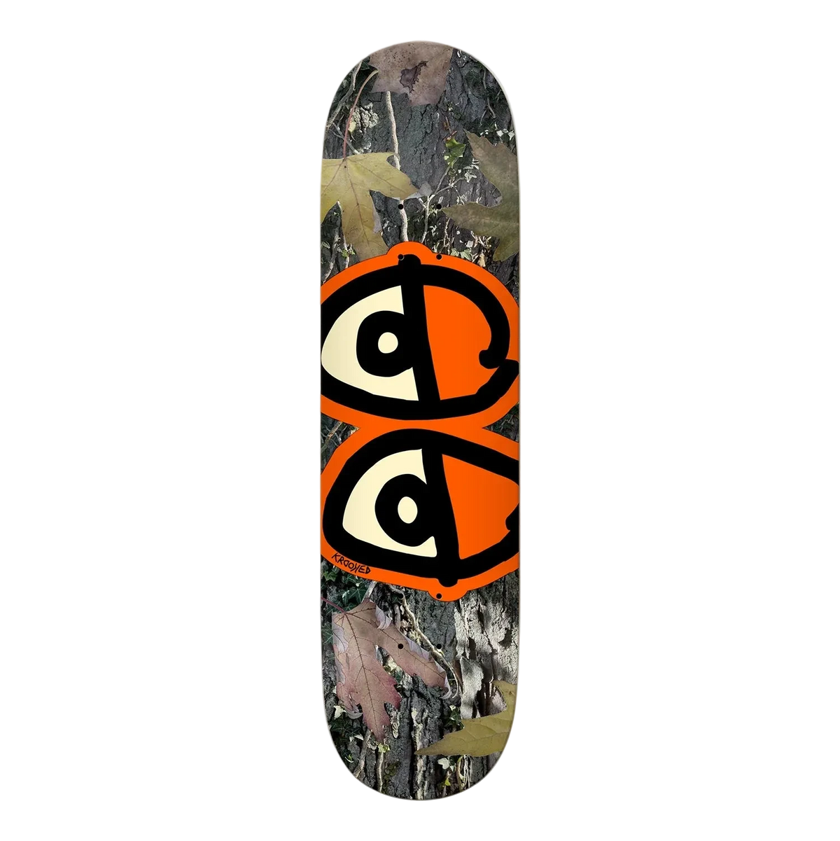 8.25" Krooked Team Eyes Orange Camo Skate Deck