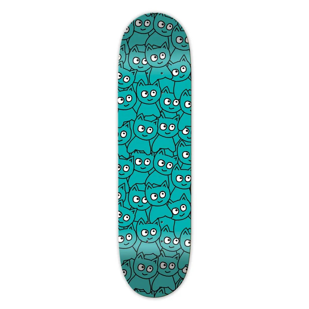 8.0" Meow Sticker Pile Teal Skate Deck