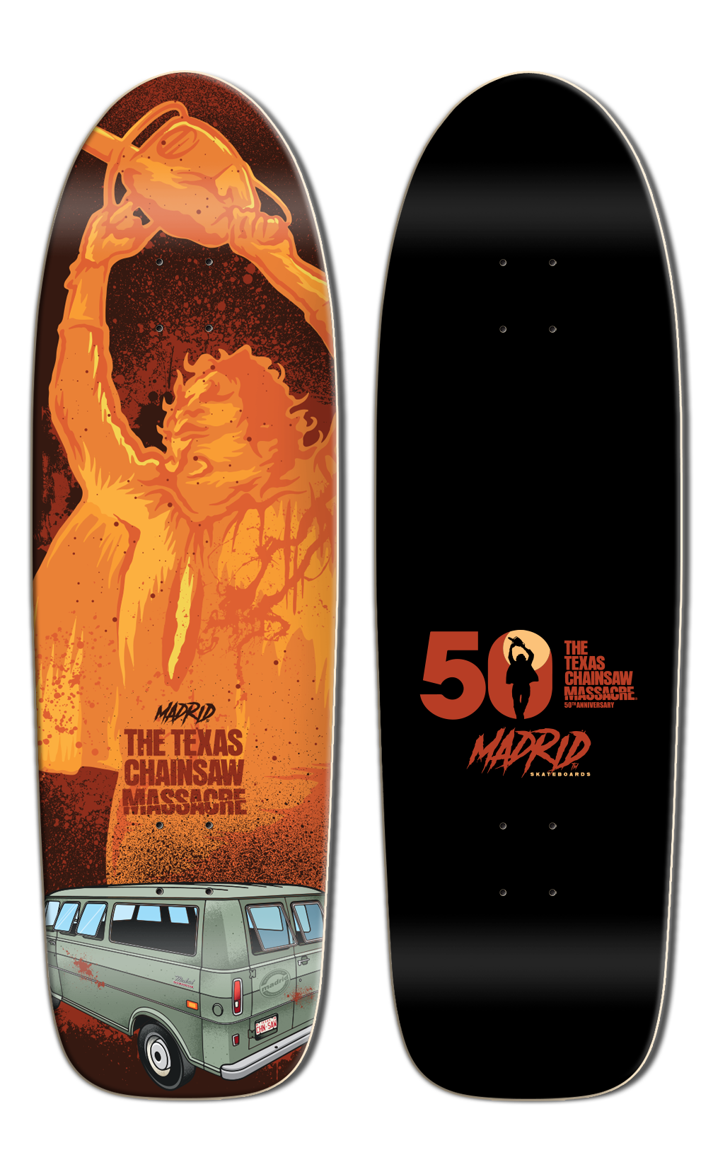 10.0" Madrid X Texas Chainsaw Massacre 50th Anniversary Sunburn Street Skate Deck