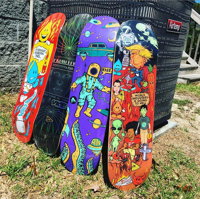 4 Mystery Name Brand Skate Deck Combo