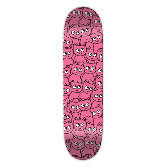 7.75" Meow Sticker Pile Pink Skate Deck