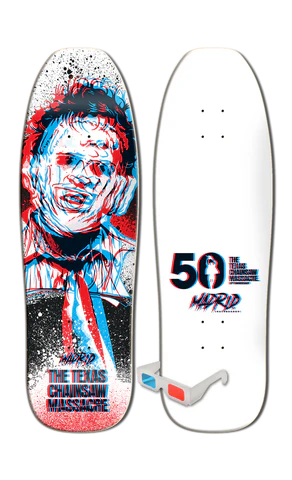 9.5" Madrid X Texas Chainsaw Massacre 50th Anniversary Headcheese 3D Art Skate Deck