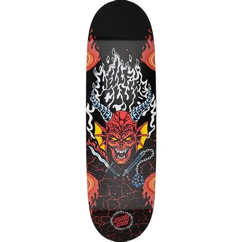 9.0" Santa Cruz X Stranger Things Hellfire Flames Club Skate Deck