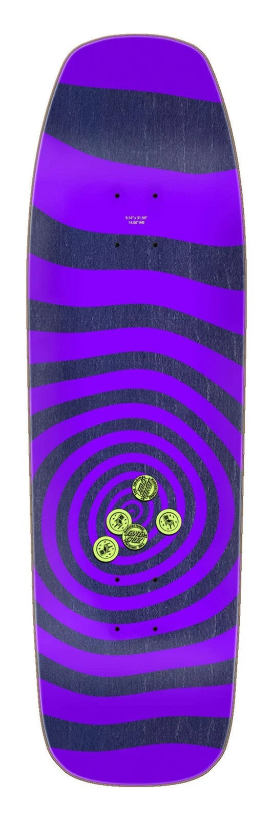 9.14" Santa Cruz Delfino Pinball Vision Skate Deck