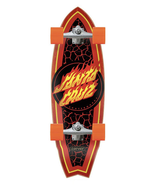 Flame Dot Shark 9.85in x 31.52in Carver Surf Skate Cruzer Santa Cruz