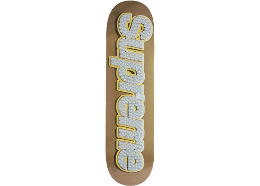 Gold Supreme Bling Logo Skate Deck