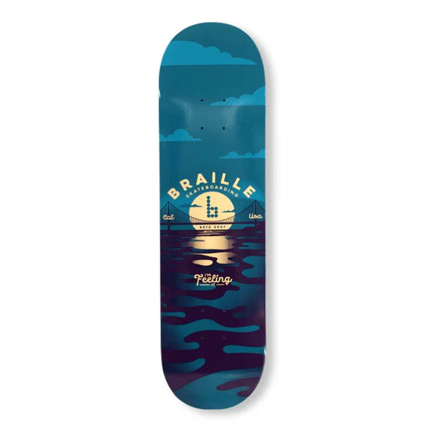 8.0" Braille Reimagined Bay Blue Skate Deck