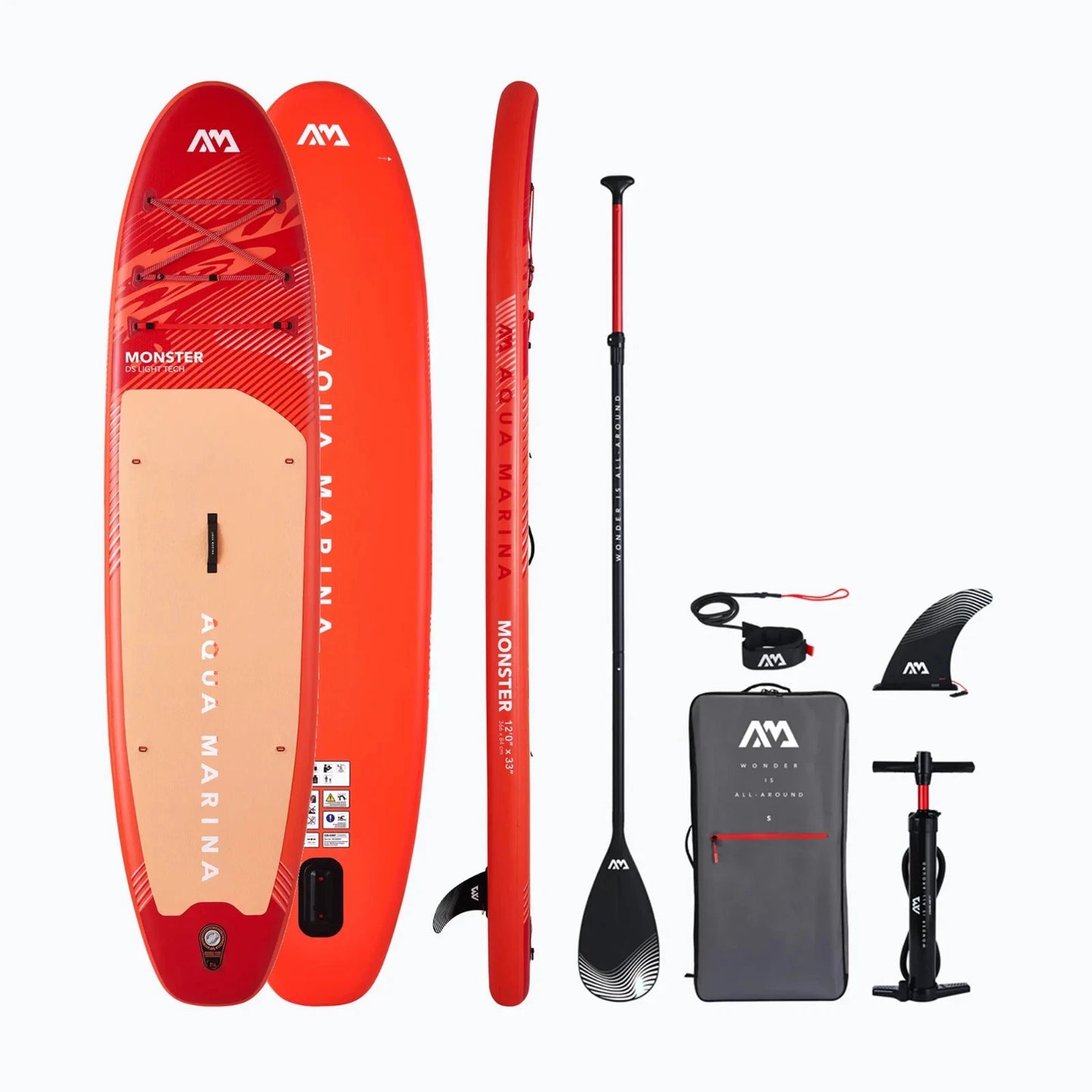 12'0" Aqua Marina Monster Paddle Board + Comes With Paddle And Leash